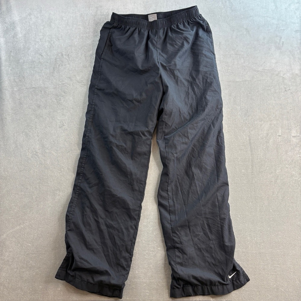 Nike Track Pants‎ Black Athletic Wide Leg Y2K Sweatpants Women's Medium